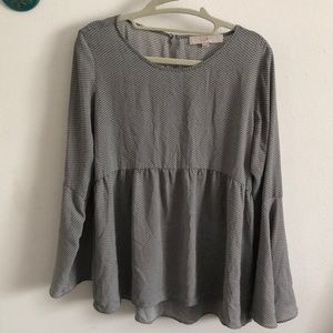 Loft Bell Sleeve Patterned Blouse